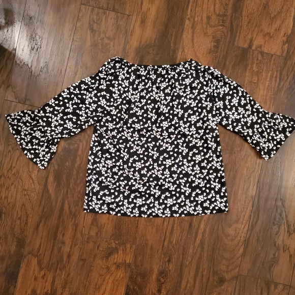 MICHAEL KORS Top Blouse Black & White Size M - Picture 2 of 6